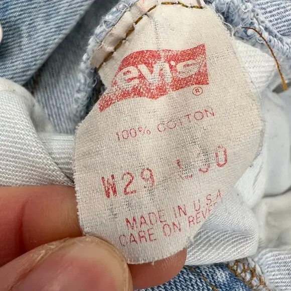 Vintage Levi's 701 High Waisted Light Wash Straight Jeans Button Fly - Picture 7 of 10
